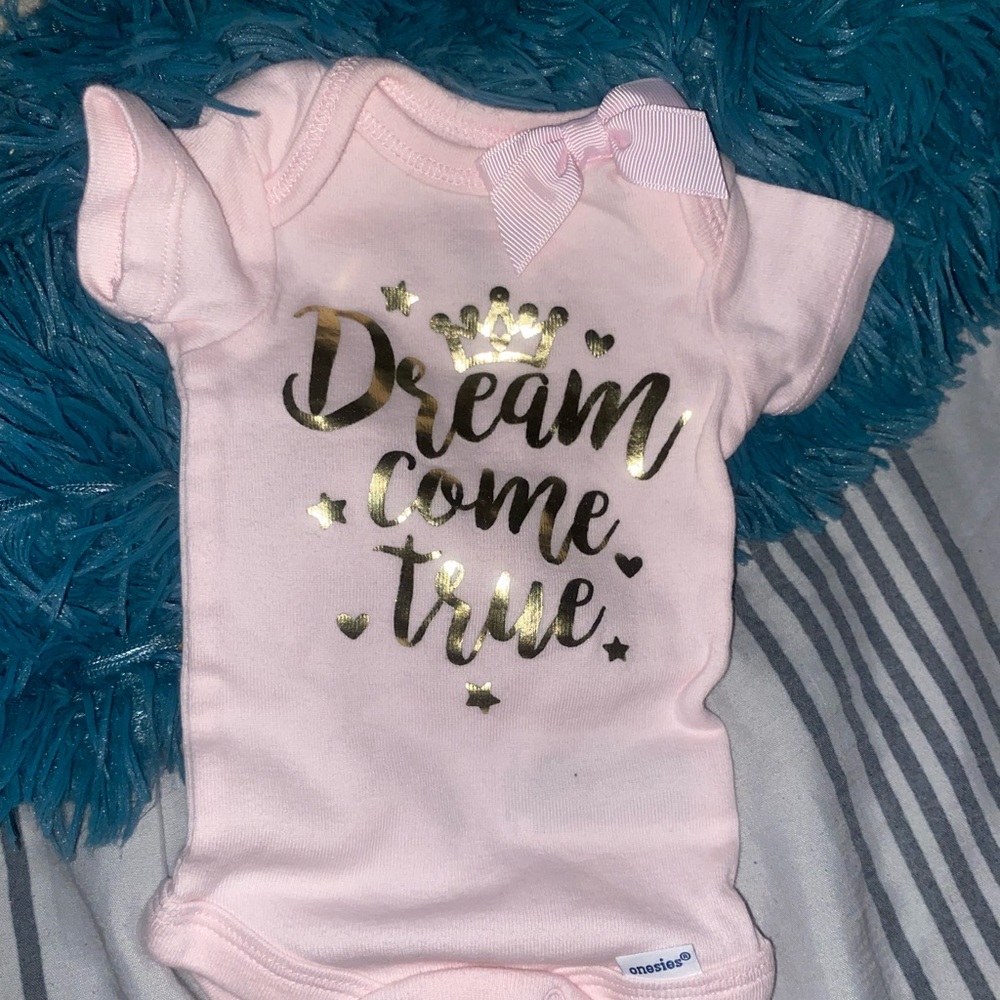 Gerber Pink Dream Come True Onesie with bow